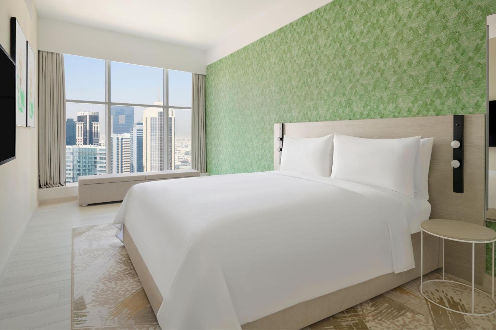 Element By Westin West Bay Doha Hotel Kültér fotó A bedroom at the hotel