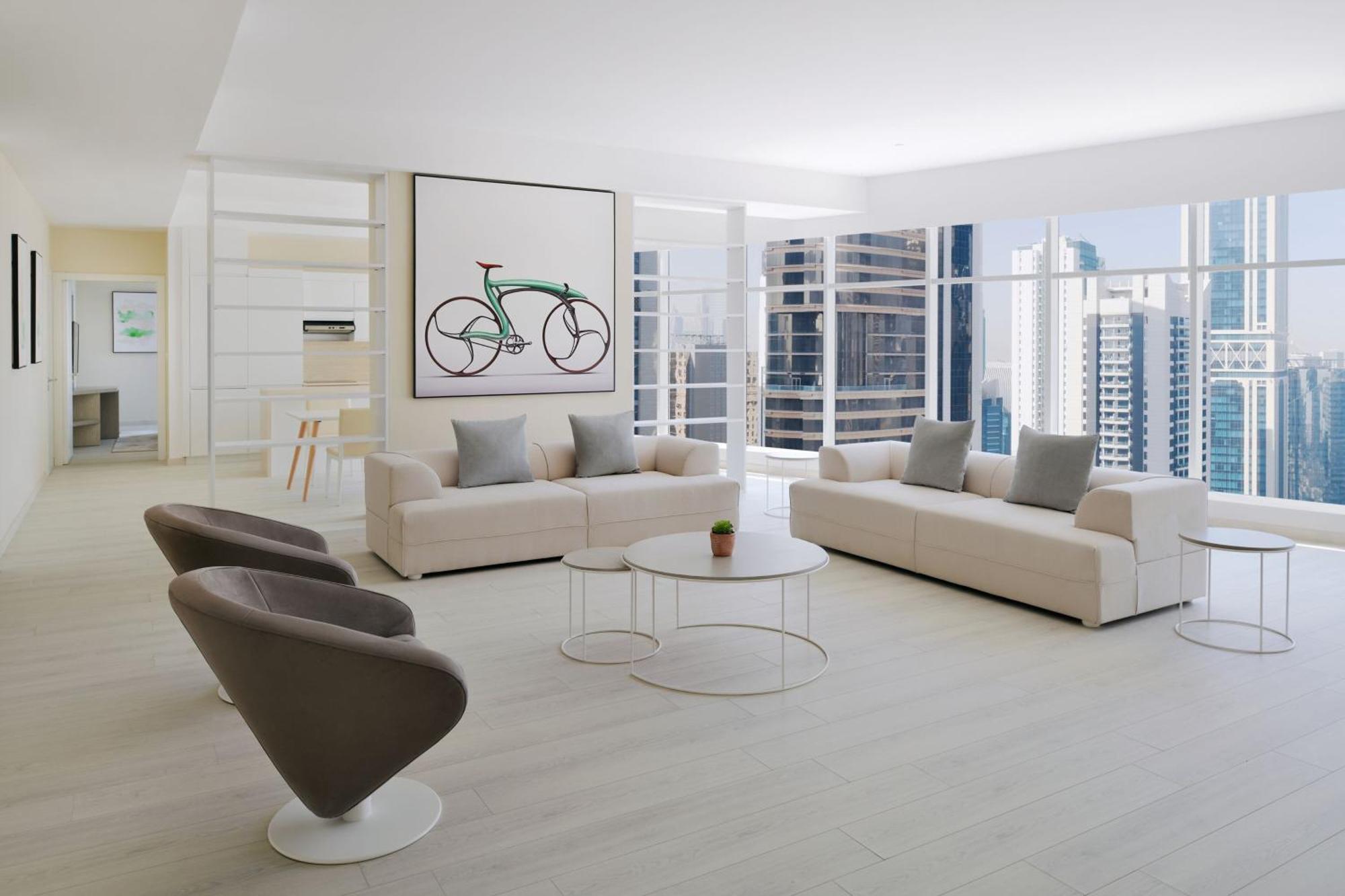 Element By Westin West Bay Doha Hotel Kültér fotó The interior of a typical condominium